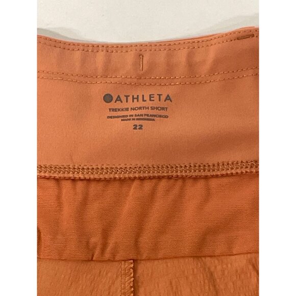 Athleta Trekkie North Shorts Womens 22 Orange Lightweight Stretch Casual Wear - Picture 2 of 4